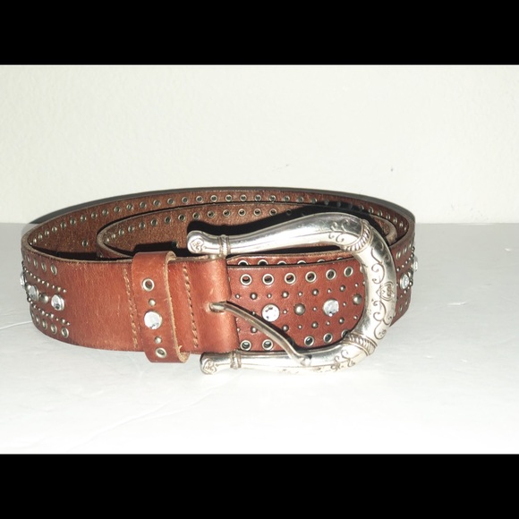 Fossil leather studded belt Size M - Picture 3 of 8